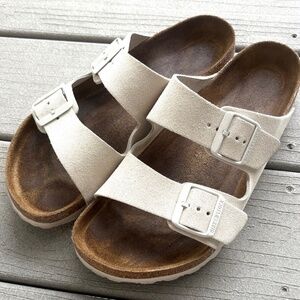 Birkenstock Arizona Soft Footbed - Antique White Suede 40 Reg